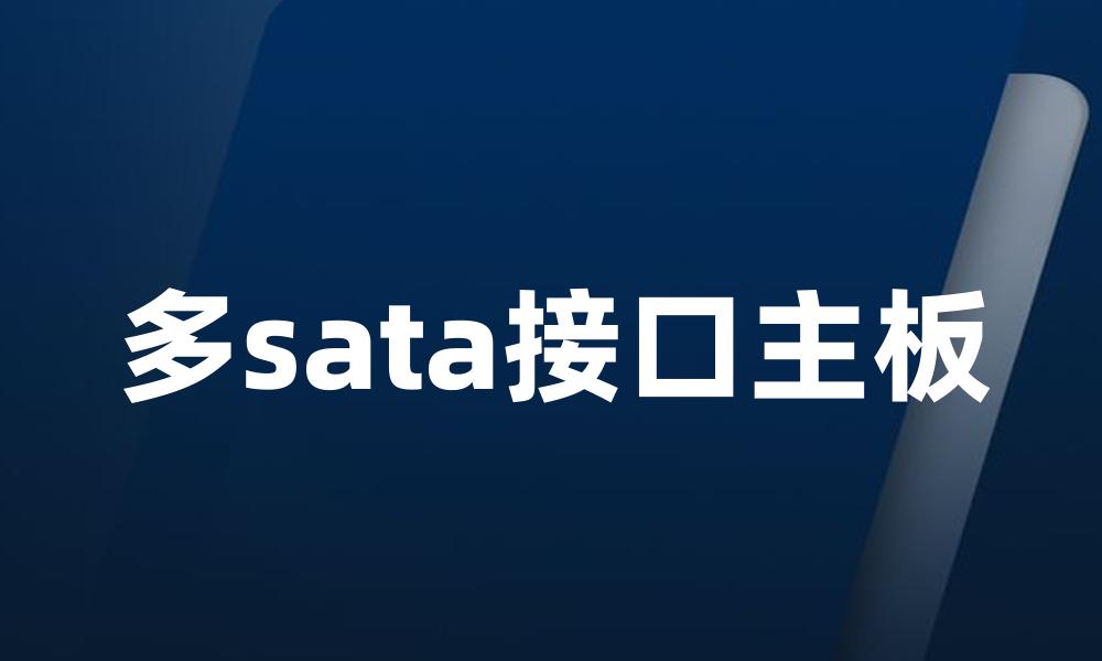 多sata接口主板