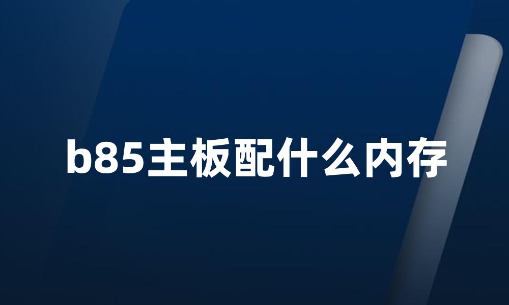 b85主板配什么内存