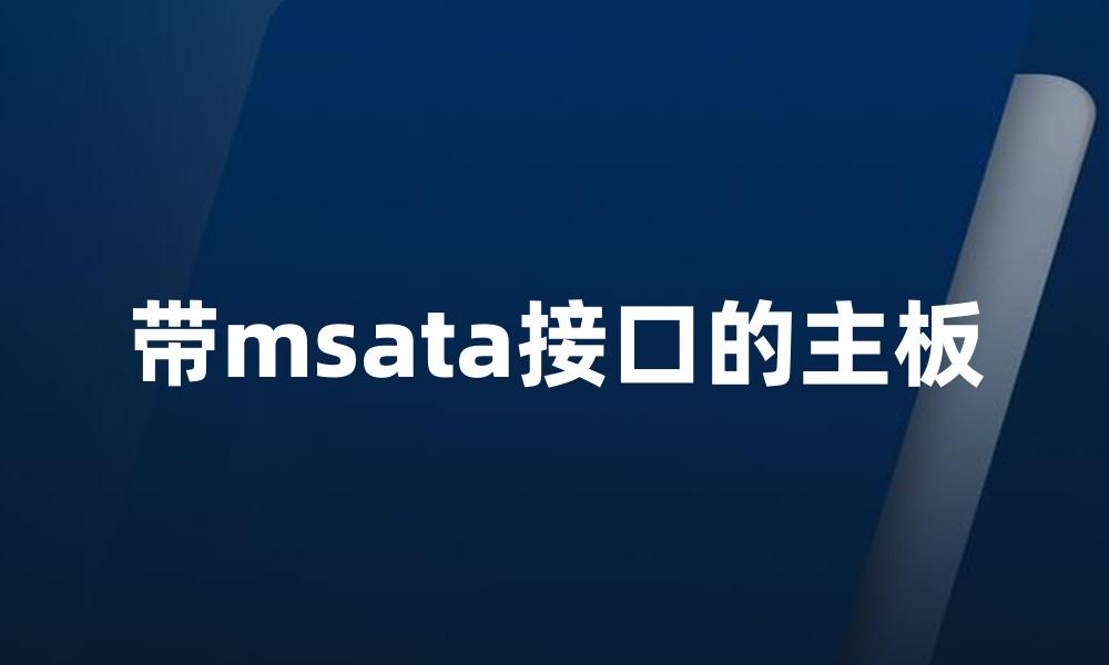 带msata接口的主板