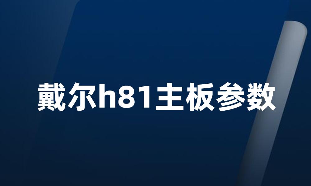 戴尔h81主板参数