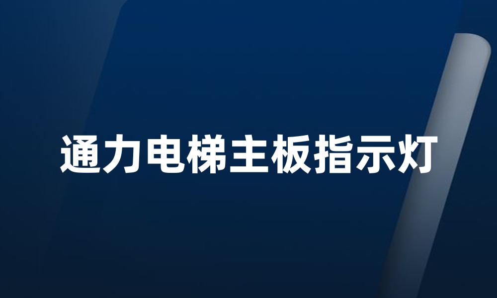 通力电梯主板指示灯