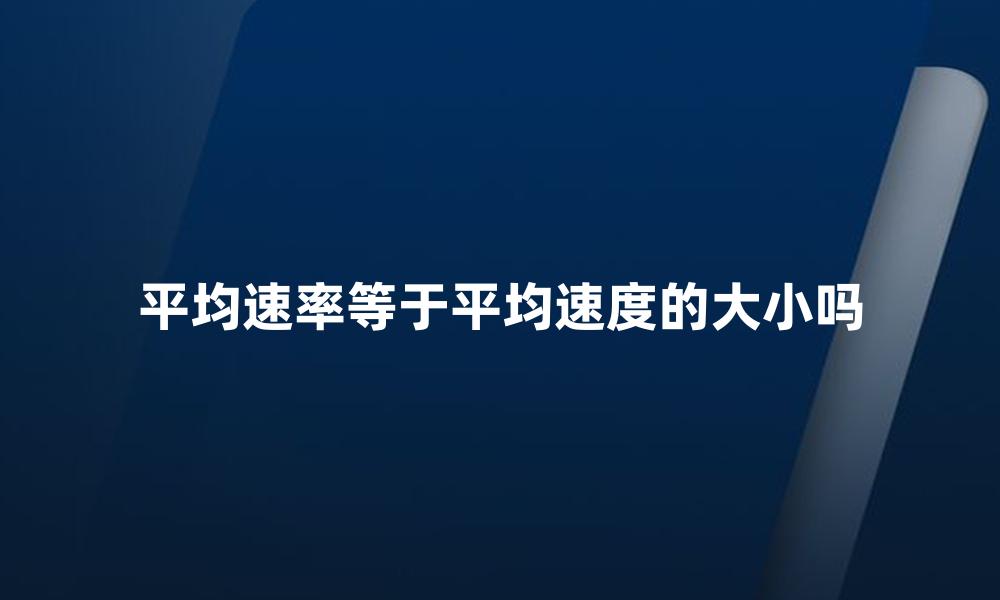 平均速率等于平均速度的大小吗