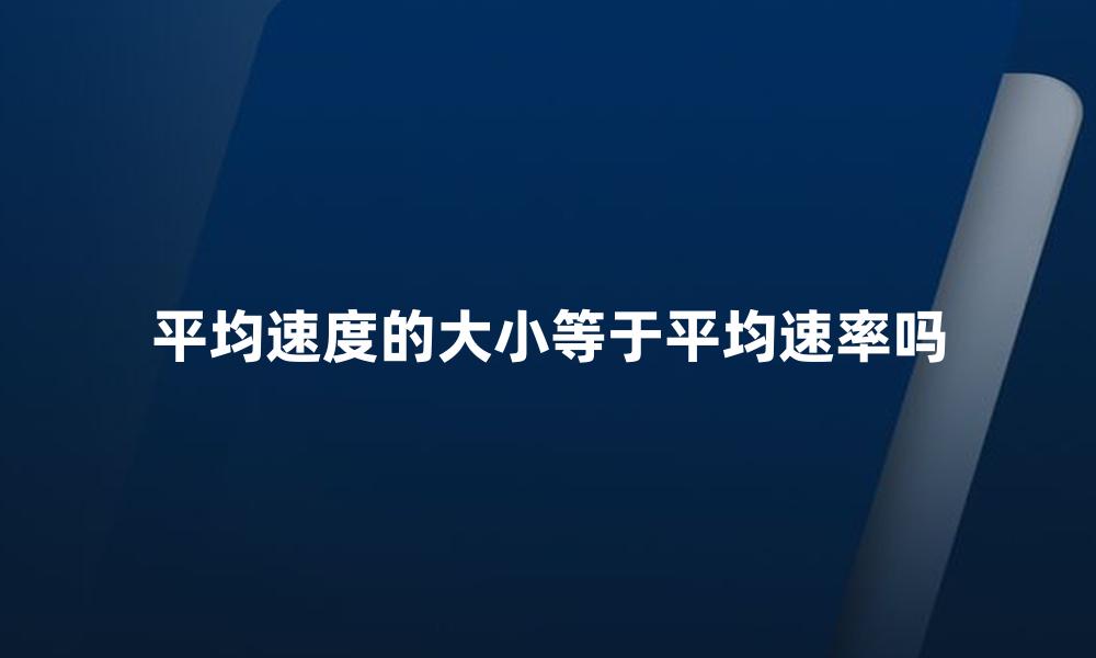 平均速度的大小等于平均速率吗