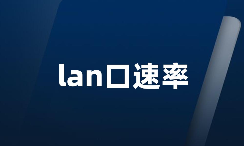 lan口速率