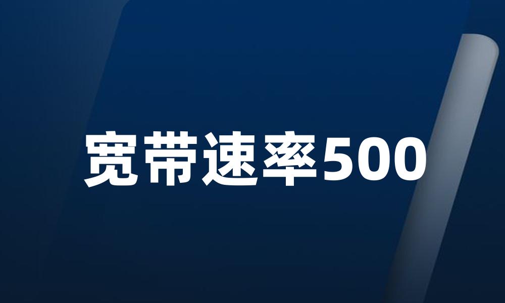 宽带速率500