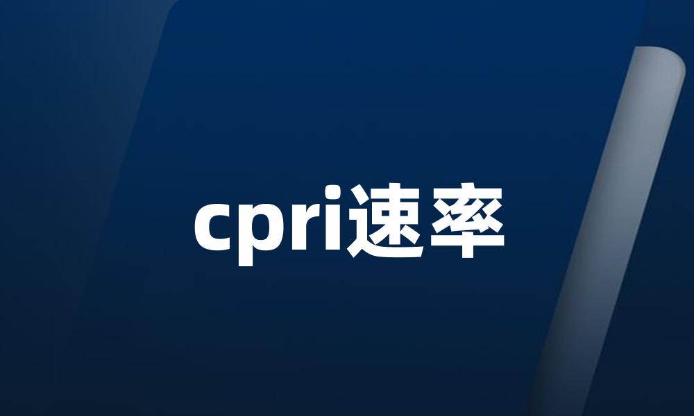 cpri速率