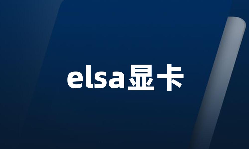 elsa显卡