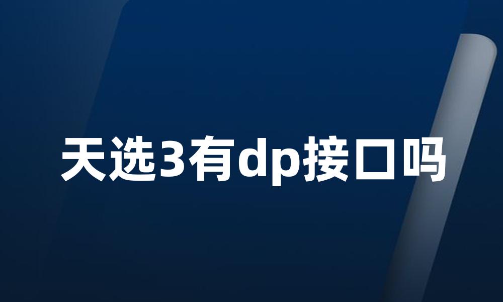 天选3有dp接口吗