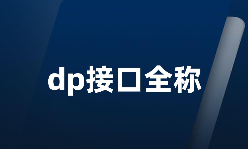 dp接口全称