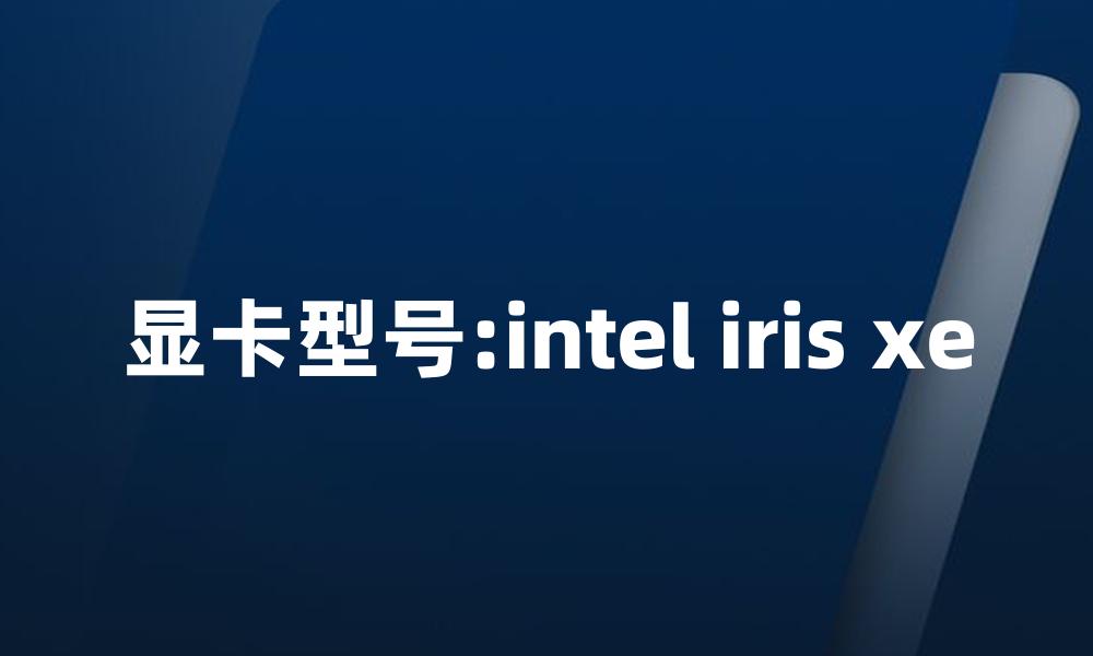 显卡型号:intel iris xe