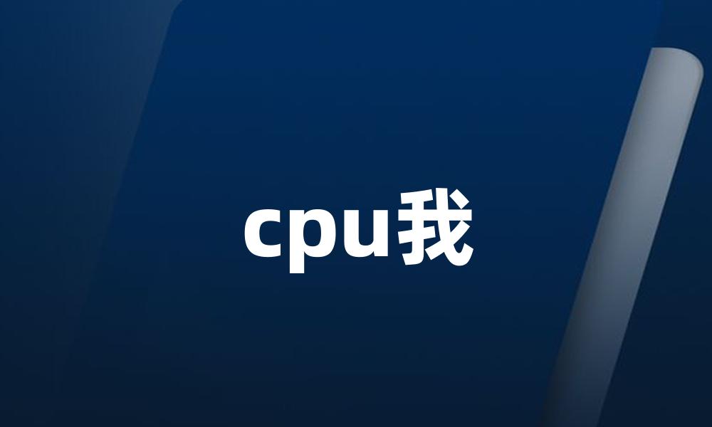 cpu我