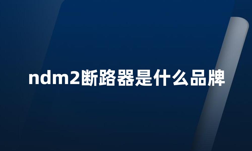 ndm2断路器是什么品牌