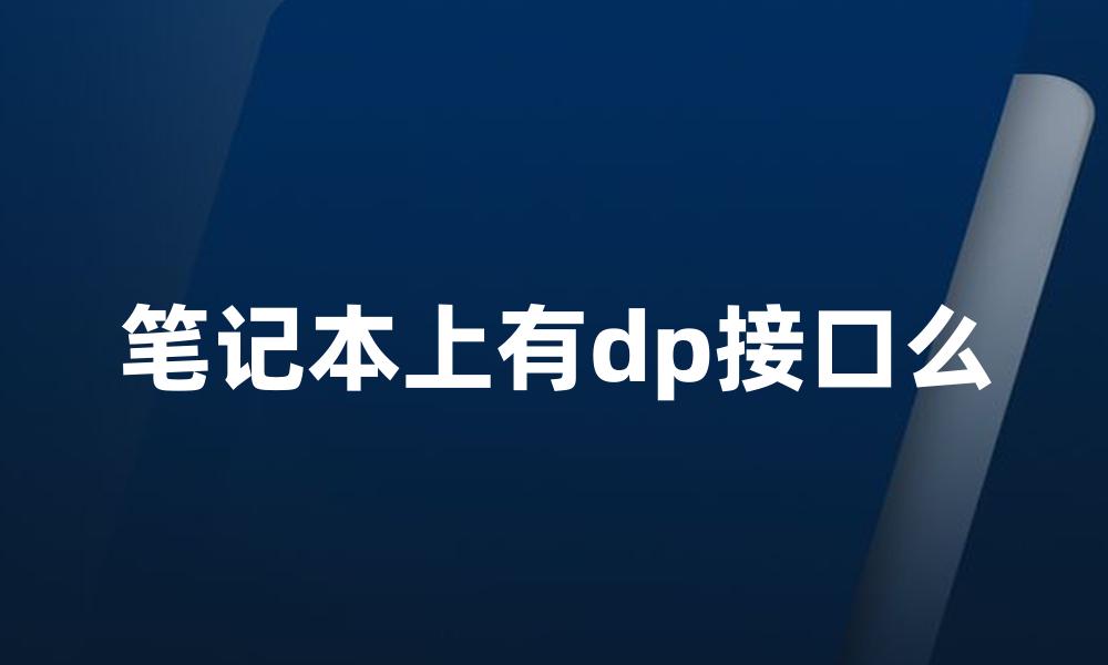 笔记本上有dp接口么