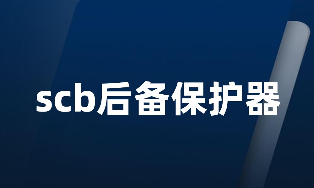 scb后备保护器