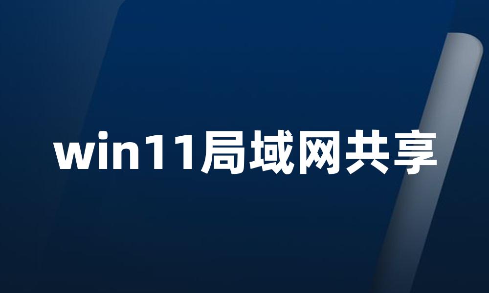 win11局域网共享