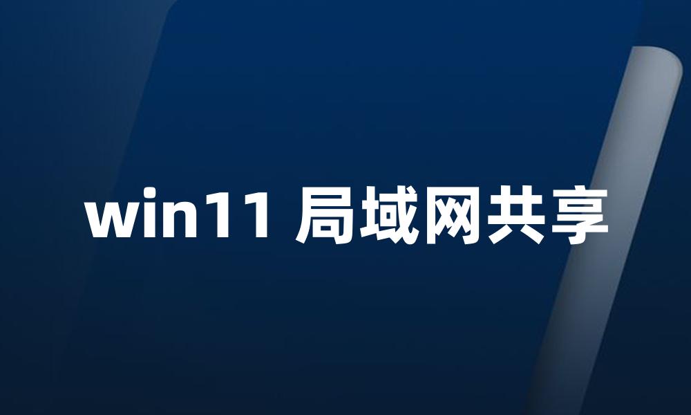 win11 局域网共享