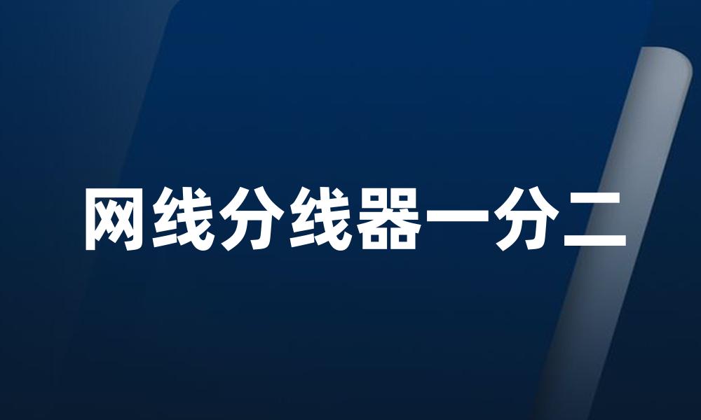 网线分线器一分二