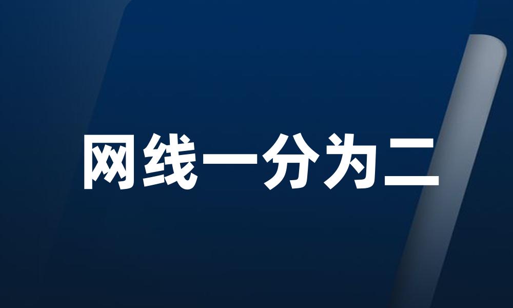 网线一分为二