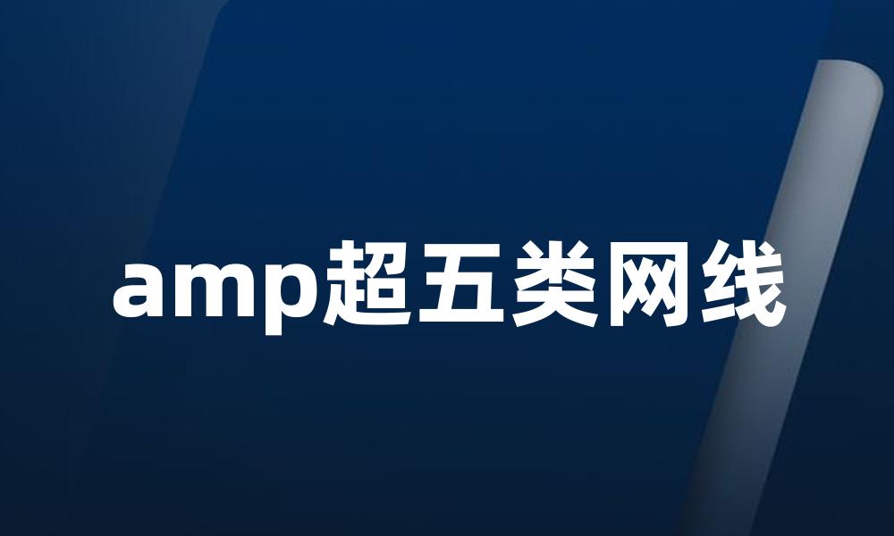 amp超五类网线