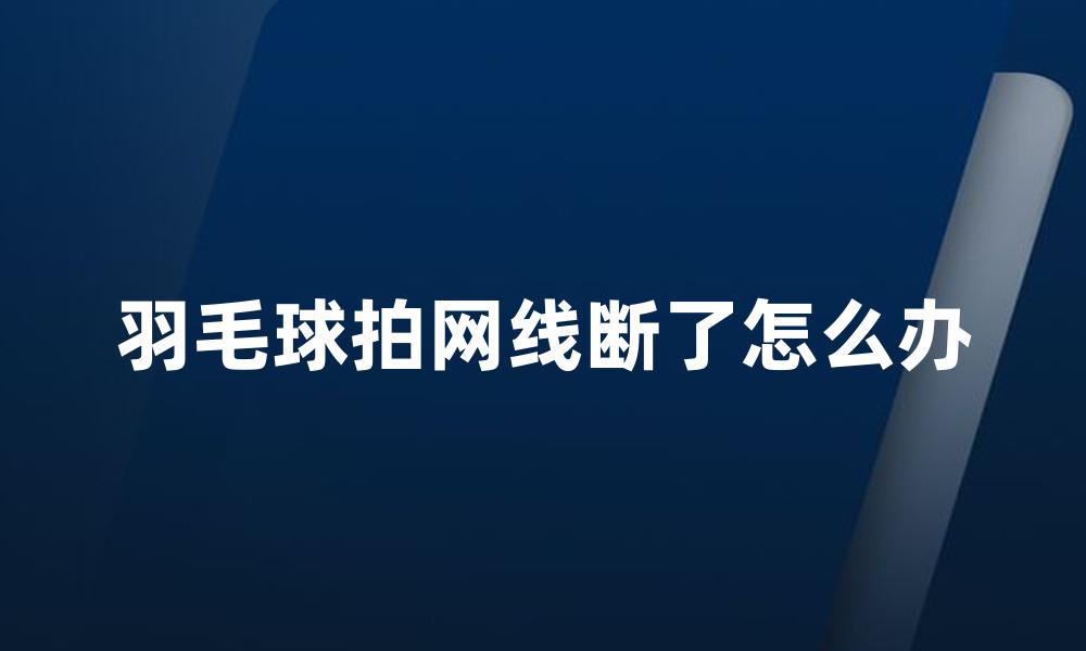 羽毛球拍网线断了怎么办