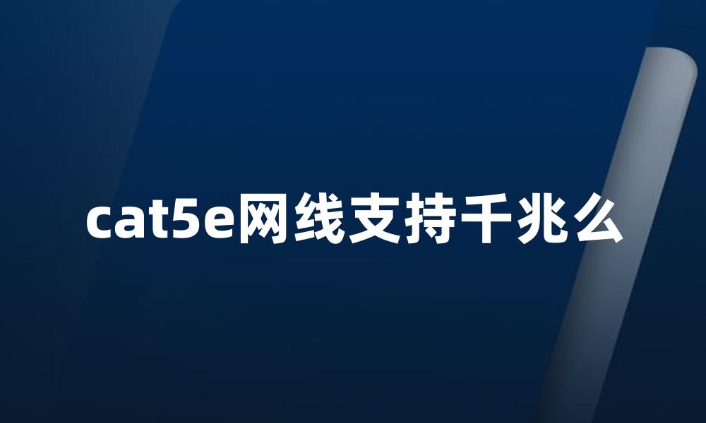 cat5e网线支持千兆么