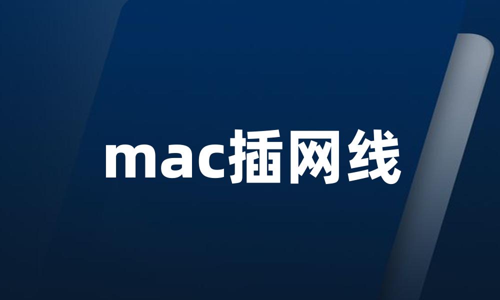 mac插网线