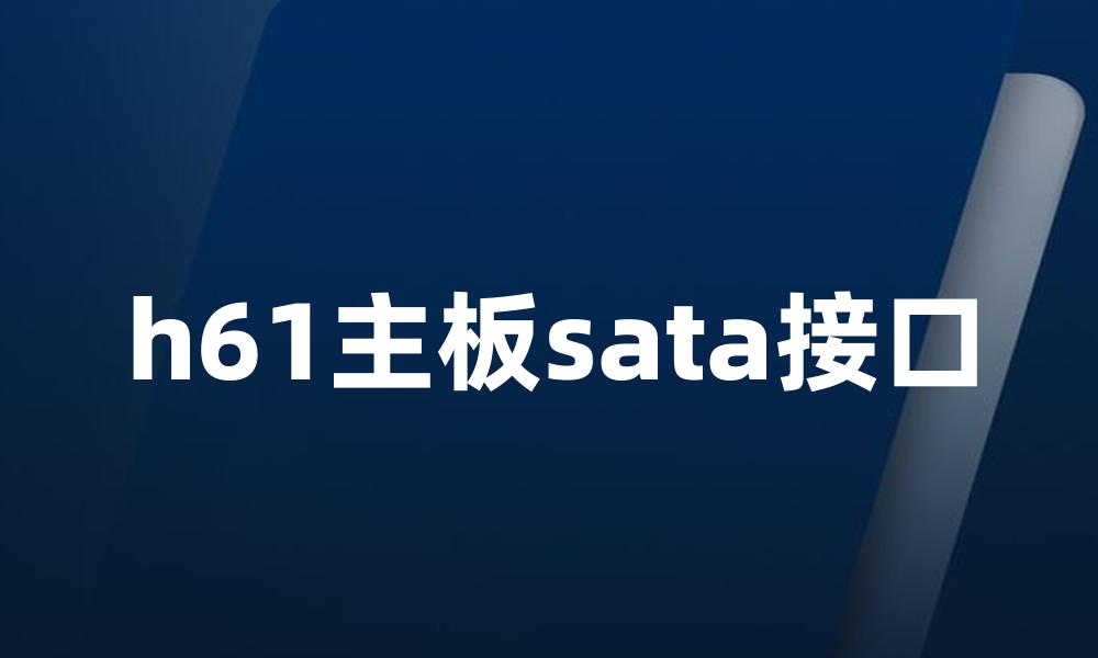 h61主板sata接口