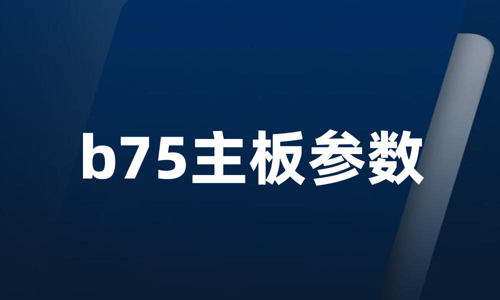 b75主板参数