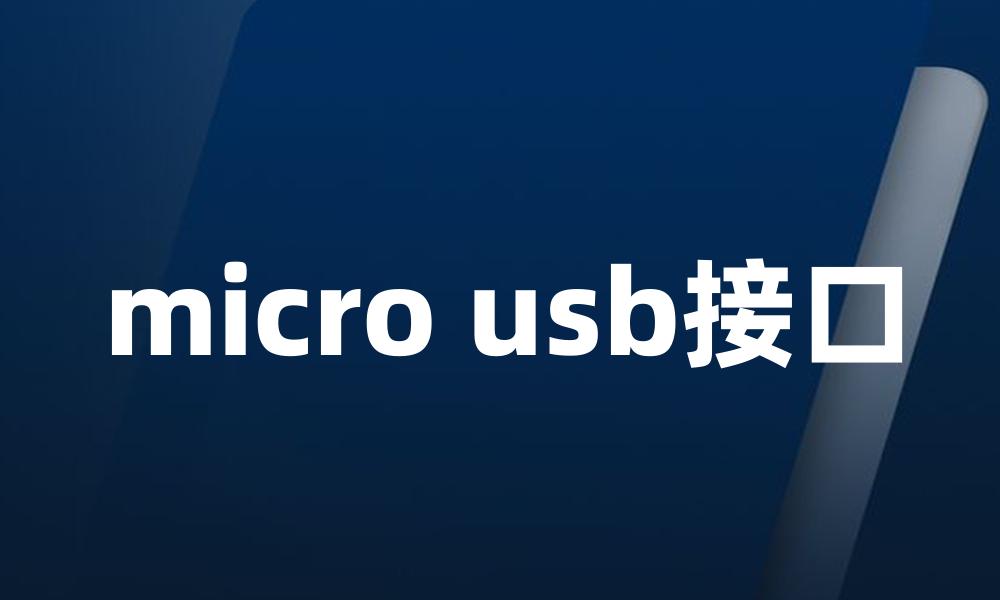 micro usb接口