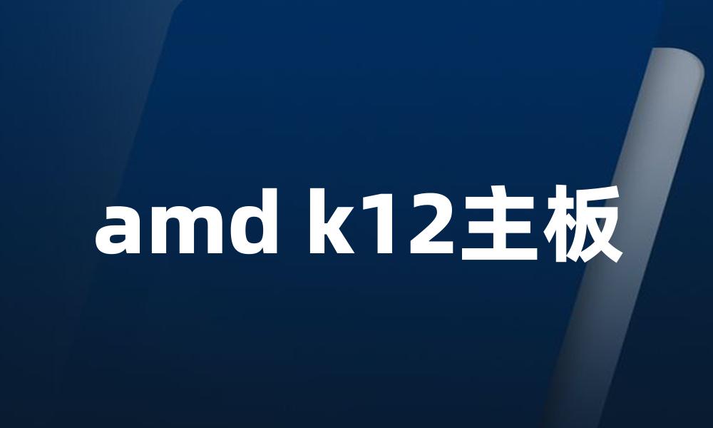 amd k12主板