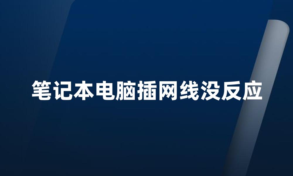 笔记本电脑插网线没反应