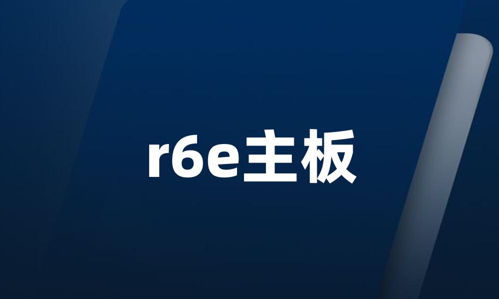 r6e主板