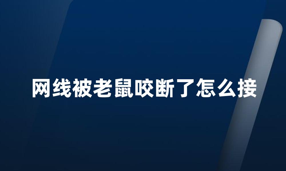 网线被老鼠咬断了怎么接