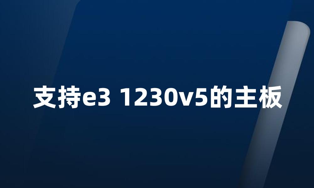 支持e3 1230v5的主板